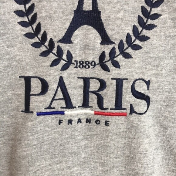 Paris tour D or ladies grey 90s style Eiffel Tower sweater size small - Picture 5 of 15
